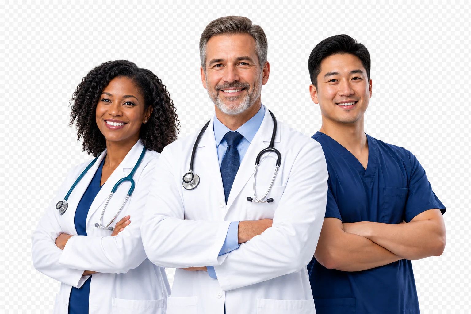 A diverse group of confident healthcare providers supported by One Stop RCM